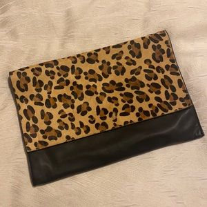 Foldover Calfhair Clutch